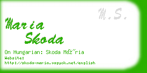 maria skoda business card